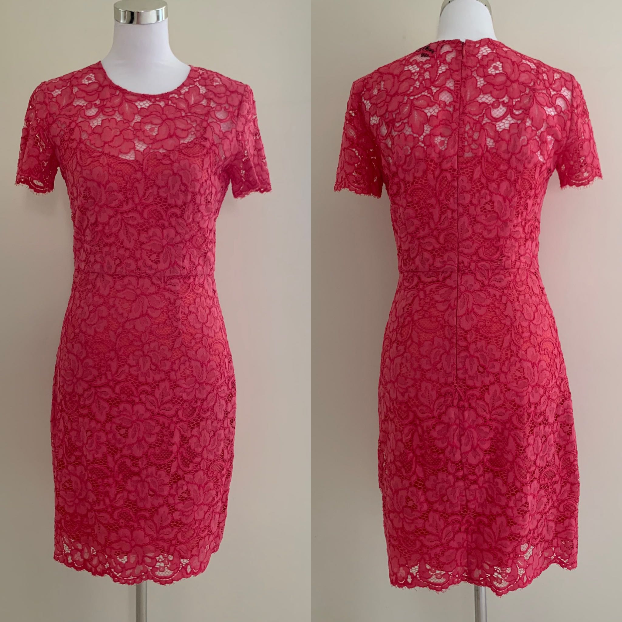 Ralph lauren clearance red lace dress