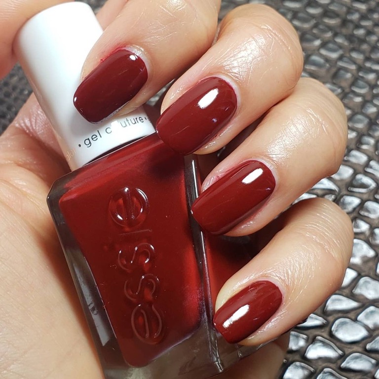 Burgundy Creme Essie Gel Couture Nail Polish Bubbles Only