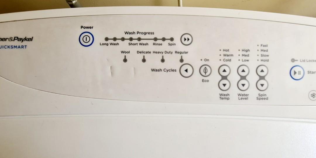 Fisher & Paykel quicksmart top load washing machine(7.5kg), TV & Home