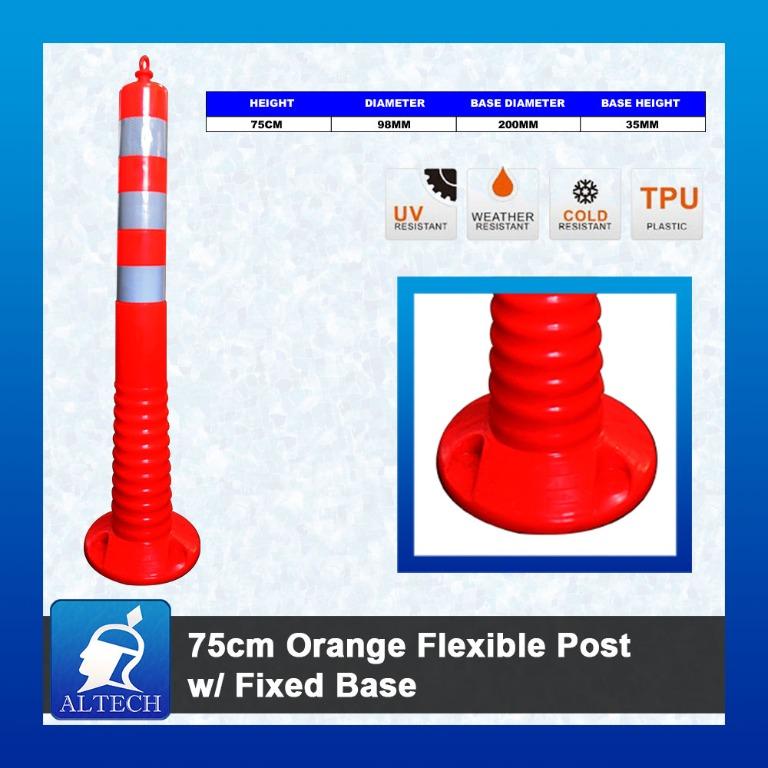 75CM ORANGE FLEXIBLE POST W/ FIXED BASED, Commercial & Industrial ...