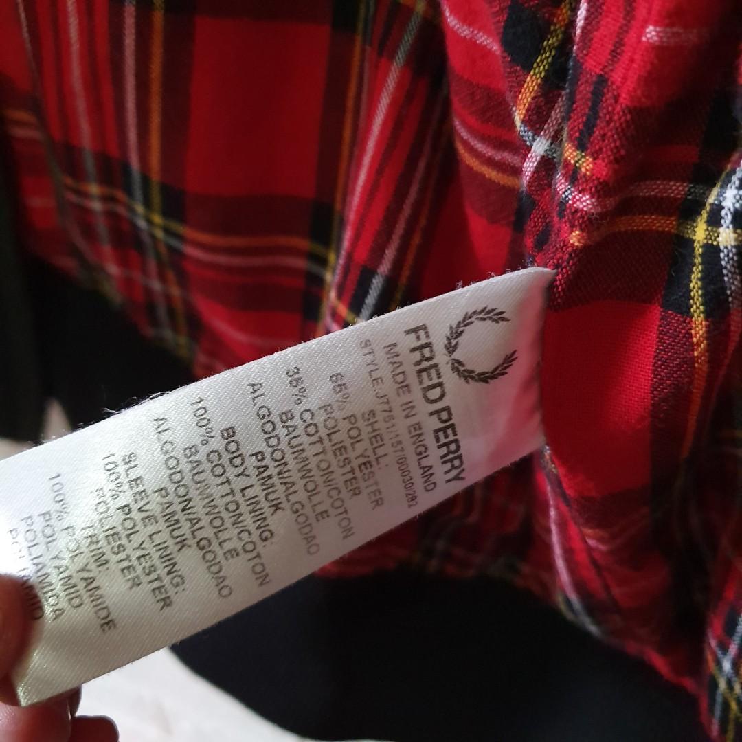 fred perry red harrington jacket