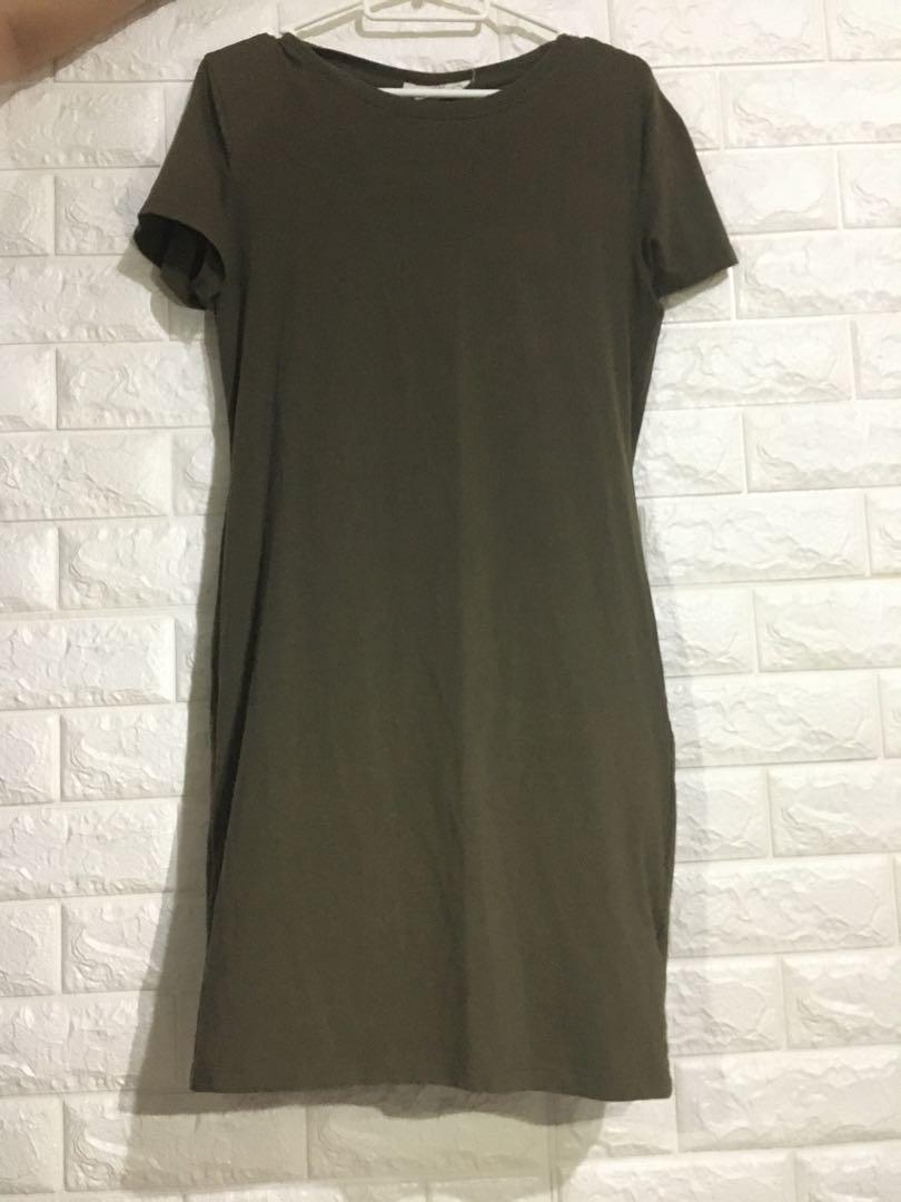 H&m army green dress Clearance