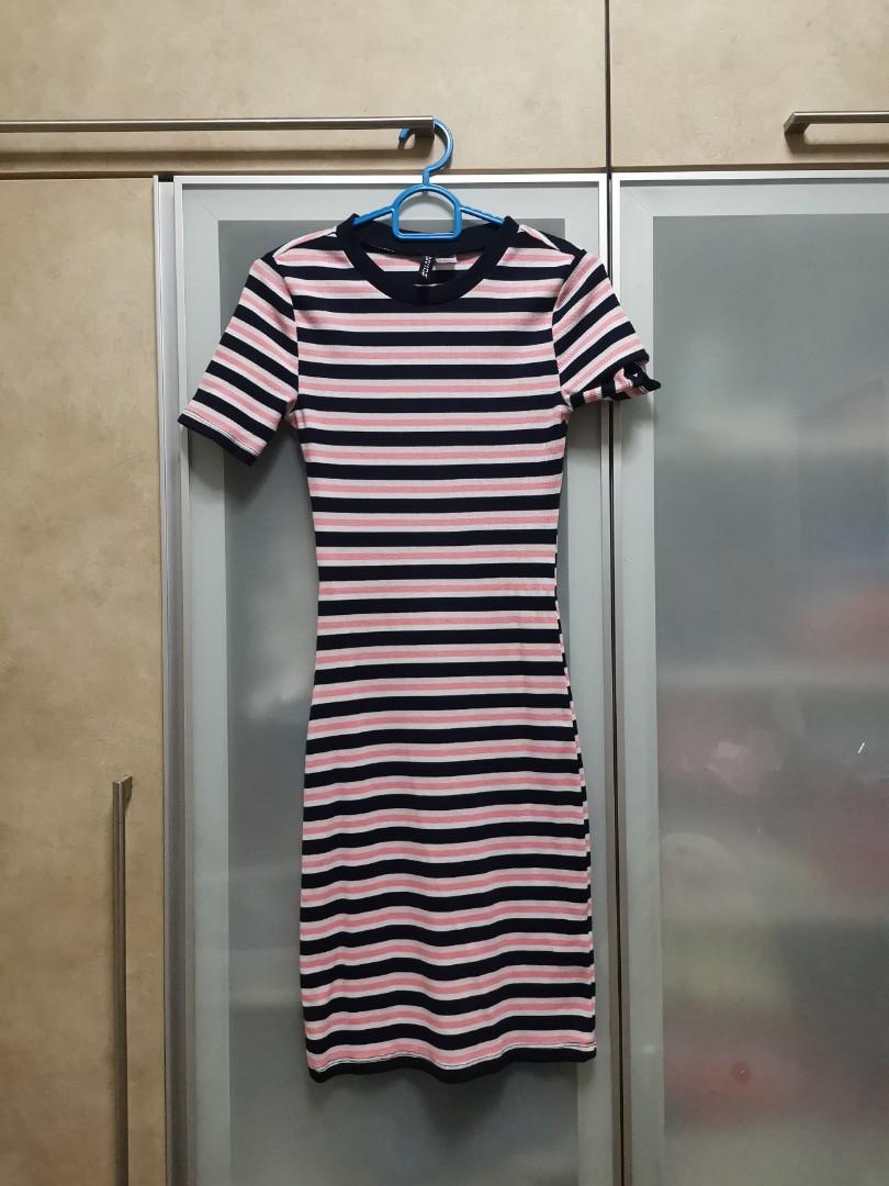 H&m striped bodycon dress hot sale