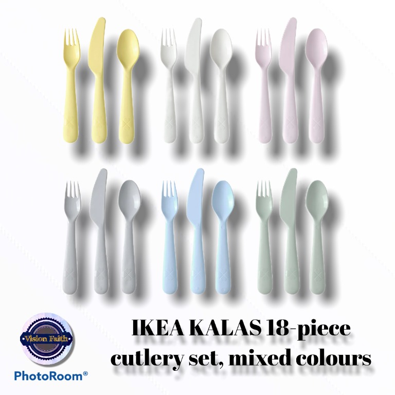 KALAS 18-piece flatware set, mixed colors - IKEA