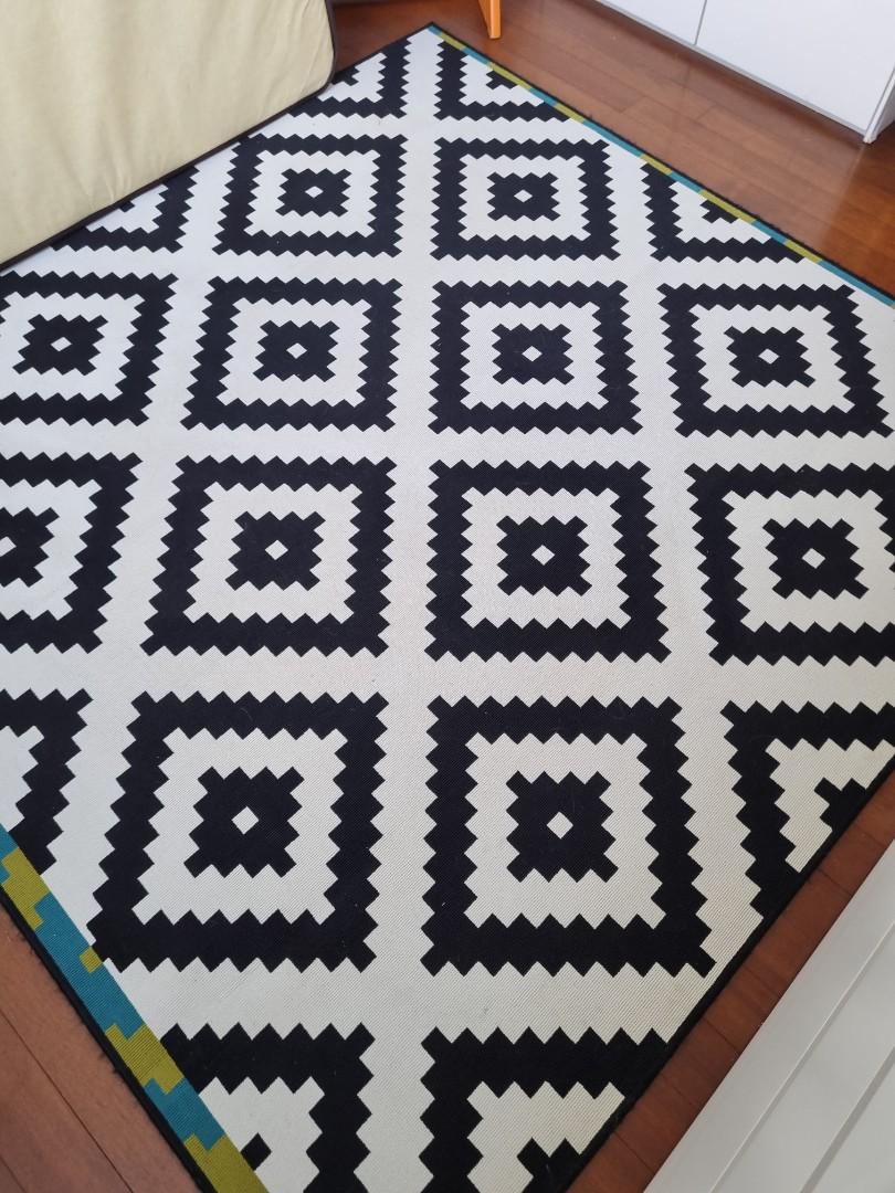 Ikea Lappljung Rug Geometric Carpet, Black And White Geometric Rug Ikea