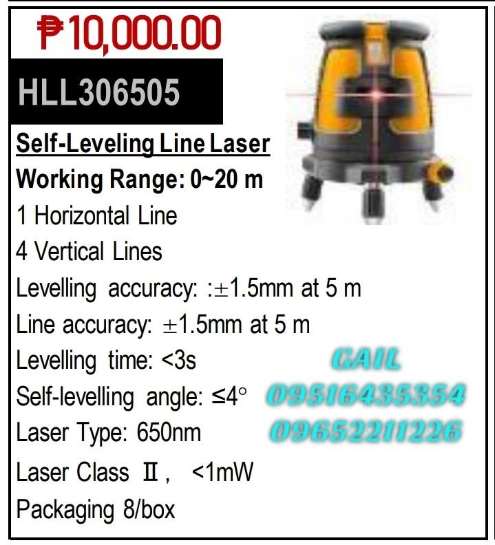 INGCO 0~20m., Red Light Self-Leveling Line Laser (HLL306505) (Category: Industrial Equipment) located in Caloocan City. Submitted by abieghail (Listing ID 1089679539, Image 3). Description: Price : ₱5,000.00 (unit only) Tripod sold separately. Tripod Heigh : 1200mm Price : ₱1,360.00 INGCO 0~20m., Red Light Self-Leveling Line Laser (HLL306505) Model : HLL306505 Working Range: 0~20 m 1 Horizontal Line 4 Vertical Lines Levelling accuracy: :±1.5mm at