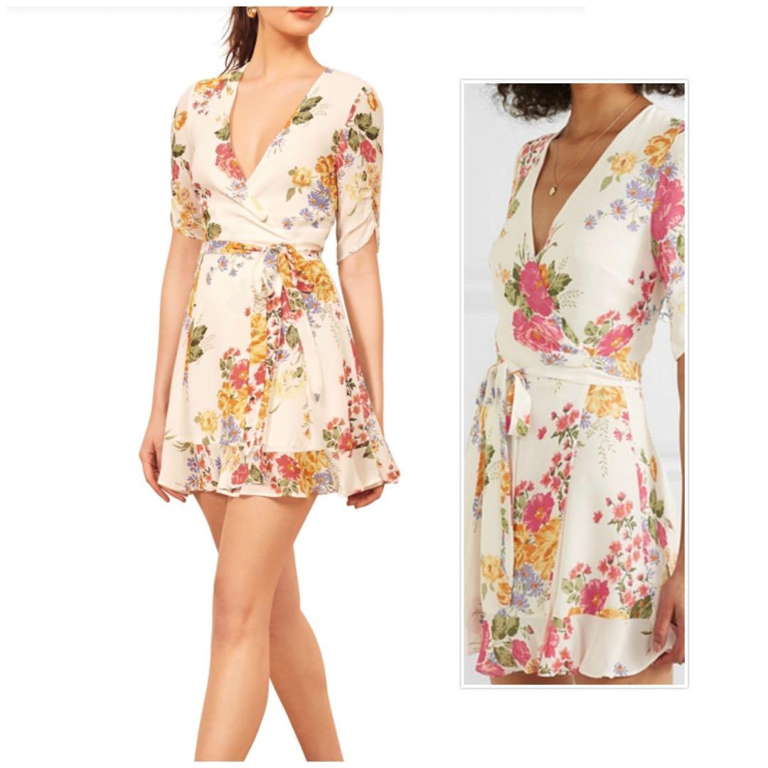 Monica wrap dress online reformation