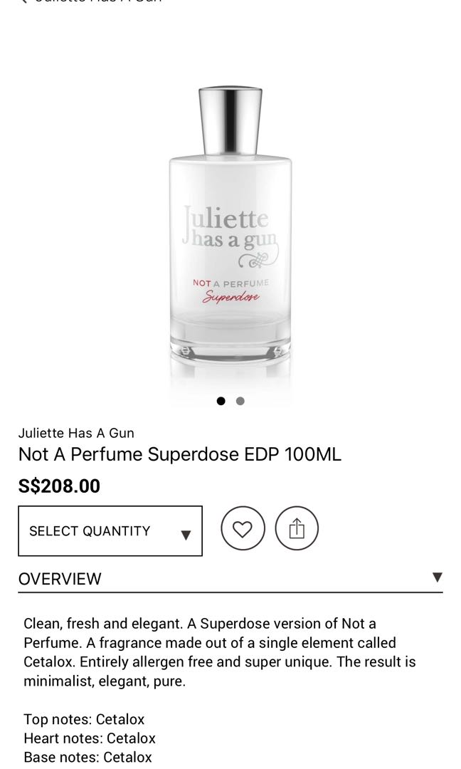 Juliette has a gun - not a perfume super dose edp, Beauty \u0026 Personal Care,  Fragrance \u0026 Deodorants on Carousell