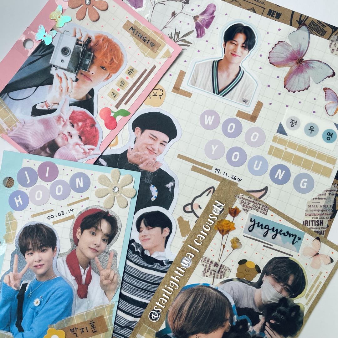 kpop photocard customised pc binder cover deco service; ateez treasure