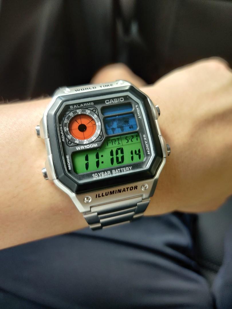 LIMITED EDITION Tri colour glow in the dark lumed Casio Royale AE