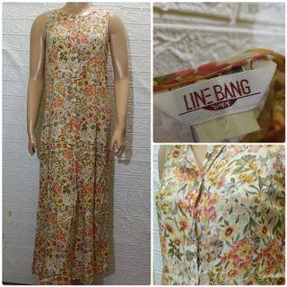 Long dress Line Bang korea full kancing