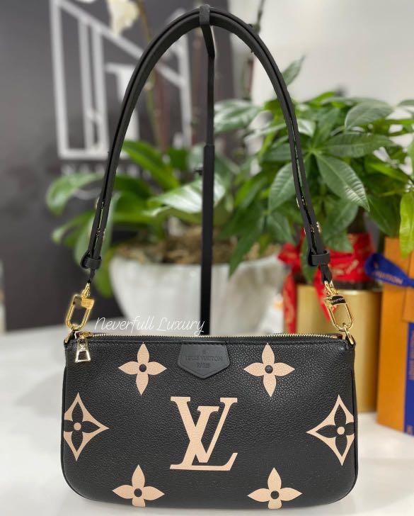 $3000 Louis Vuitton Black Leather Mahina L Large Shoulder Bag