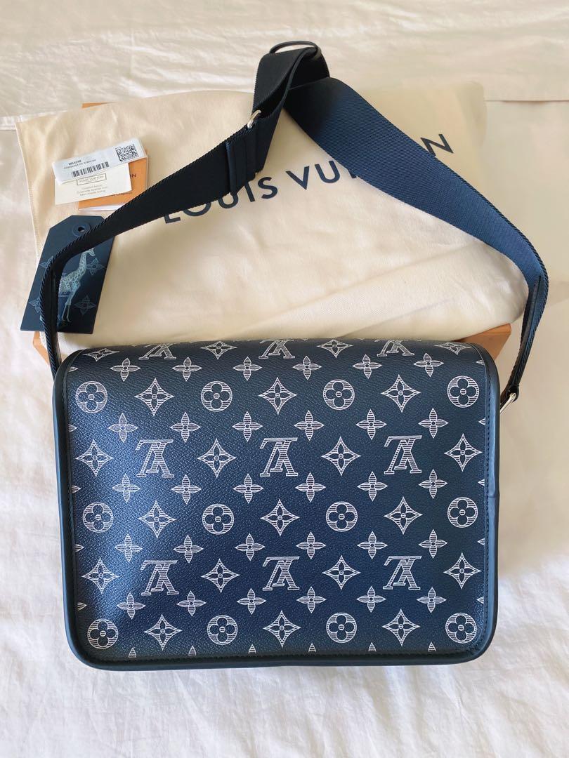 tas satchel Louis Vuitton Chapman Brothers Giraffe Navy Blue Canvas Tote  Satchel Bag