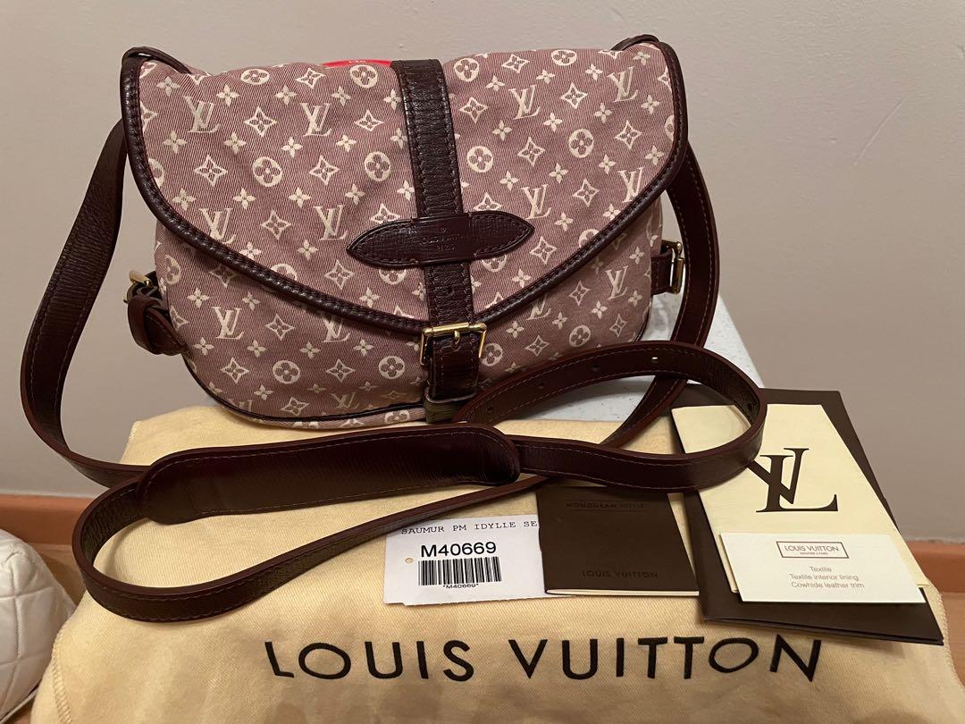 Louis Vuitton Mini Lin Saumur 40 Large Satchel Bag – I MISS YOU