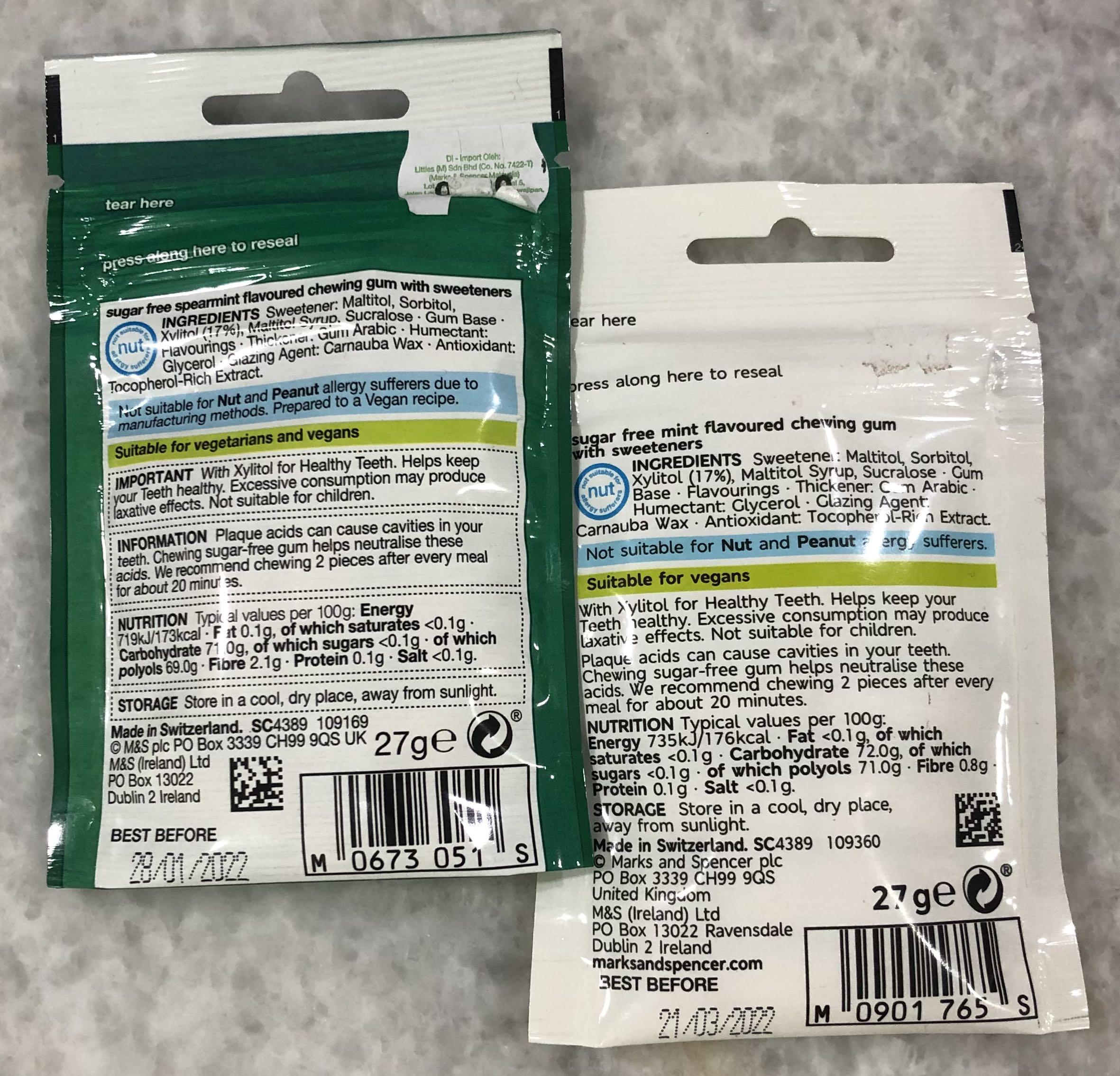 MARKS & SPENCER Sugar Free Gums Bundle, Food & Drinks ...