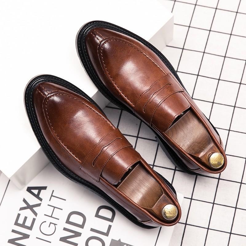 Men slip on loafers formal shoes black brown size 38 48 Men s