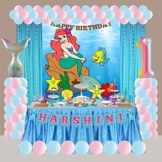 Mermaid Theme - Our Best Selling Curtain Backdrop Deluxe Party Package
