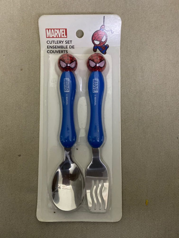 Marvel Spider Man Wave Stainless Steel Spoon Fork Set Kids Children BPA Free