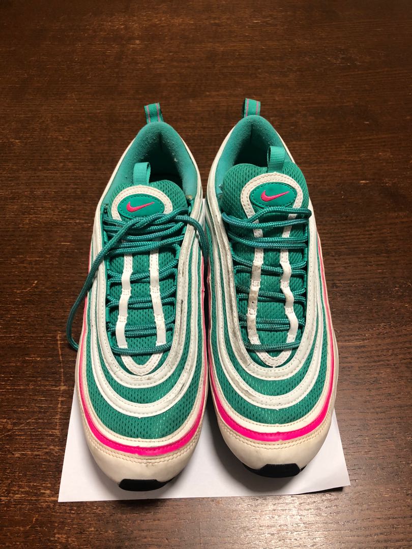 Nike Air Max 97 White Kinetic Green Pink Blast Men s Fashion