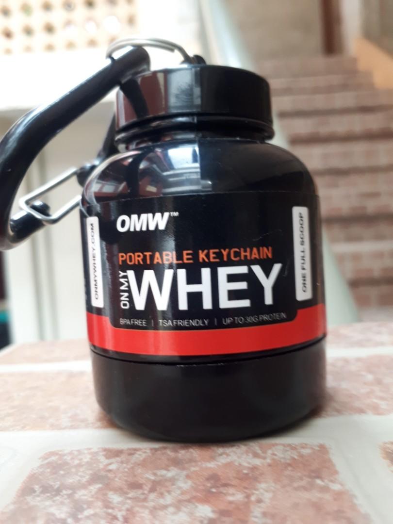 On My Whey Mini Supplement Portable Keychain Container