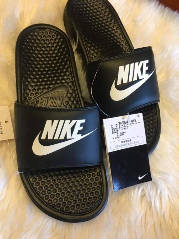 Original NIKE Benassi JDI Slides Sandals Black IMPORTED FROM JAPAN