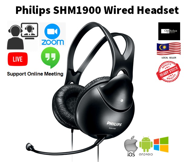 Philips SHM1900 Wired Headset Audio Headphones Headsets on