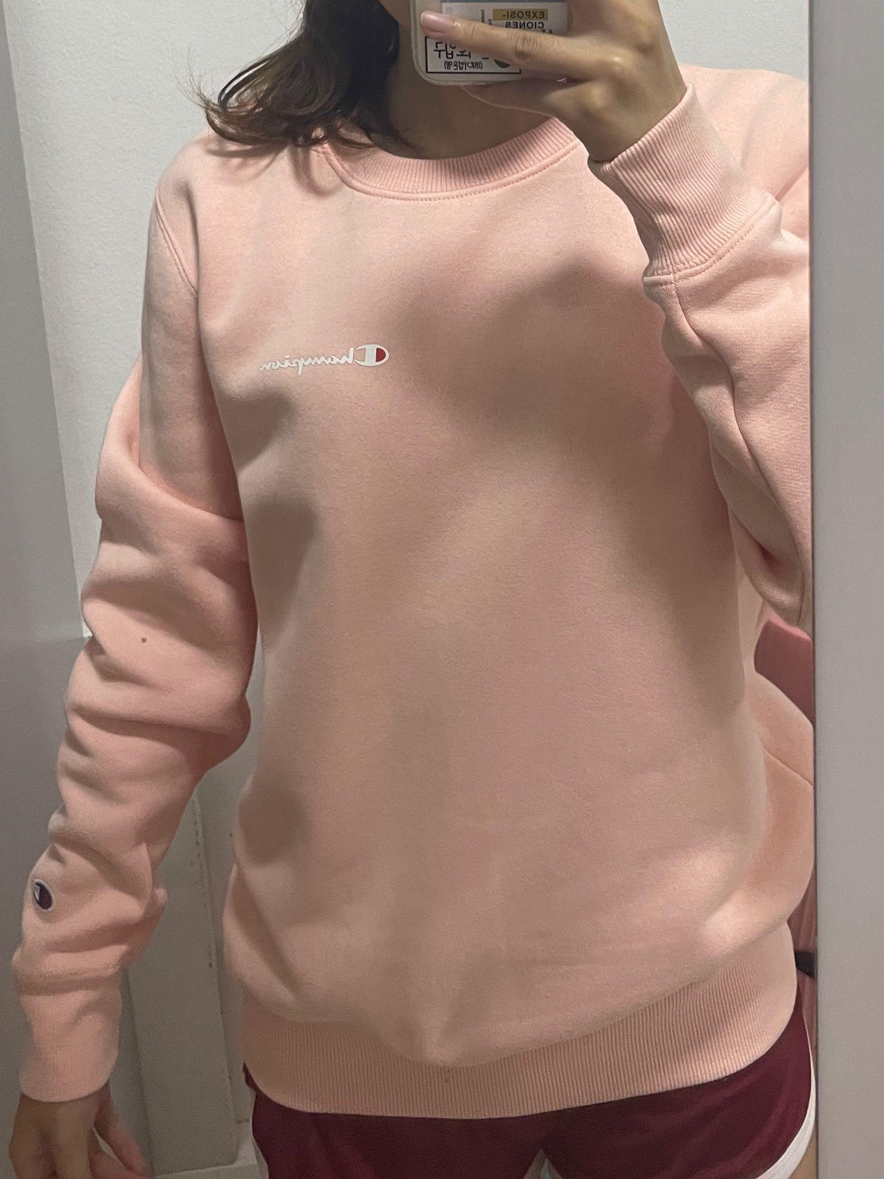 Champion baby pink sweatshirt hotsell