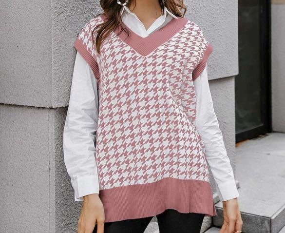 pink sweater vest