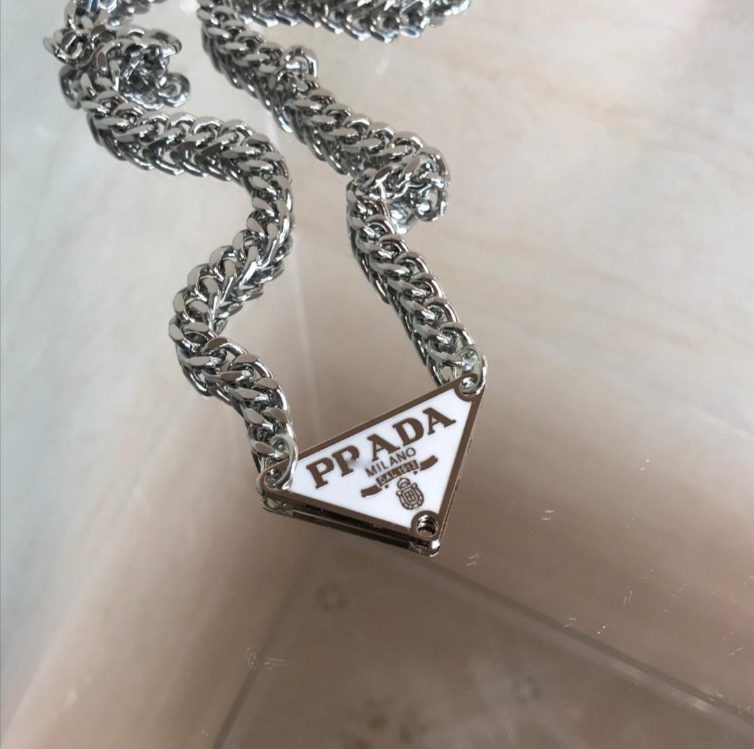 Prada Necklace Fashion white necklace, Women's Fashion, Jewelry &  Organisers, Necklaces on Carousell
