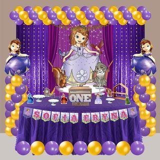 Princess Sofia Theme - Our Best Selling Curtain Backdrop Deluxe Party Package
