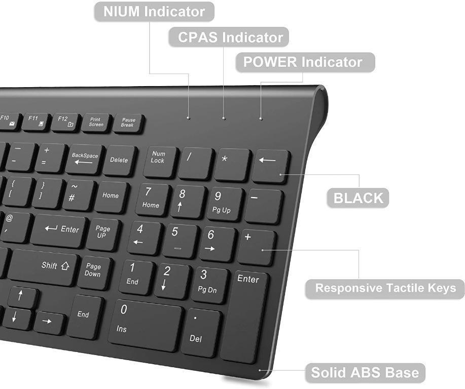 R039 JOYACCESS Wireless Keyboard and Mouse Combo, 2.4G Rechargeable