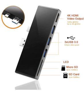 Rocketek 4.4 out of 5 stars  393 Reviews Surface Pro 4/Pro 5/Pro 6 Hub Docking Station with 4K HDMI Adapter +3 Port USB 3.0 (5Gps)+SD/TF(Micro SD) Card Reader Converter Combo Adaptor for Microsoft Surface Pro 2015/2017/2018