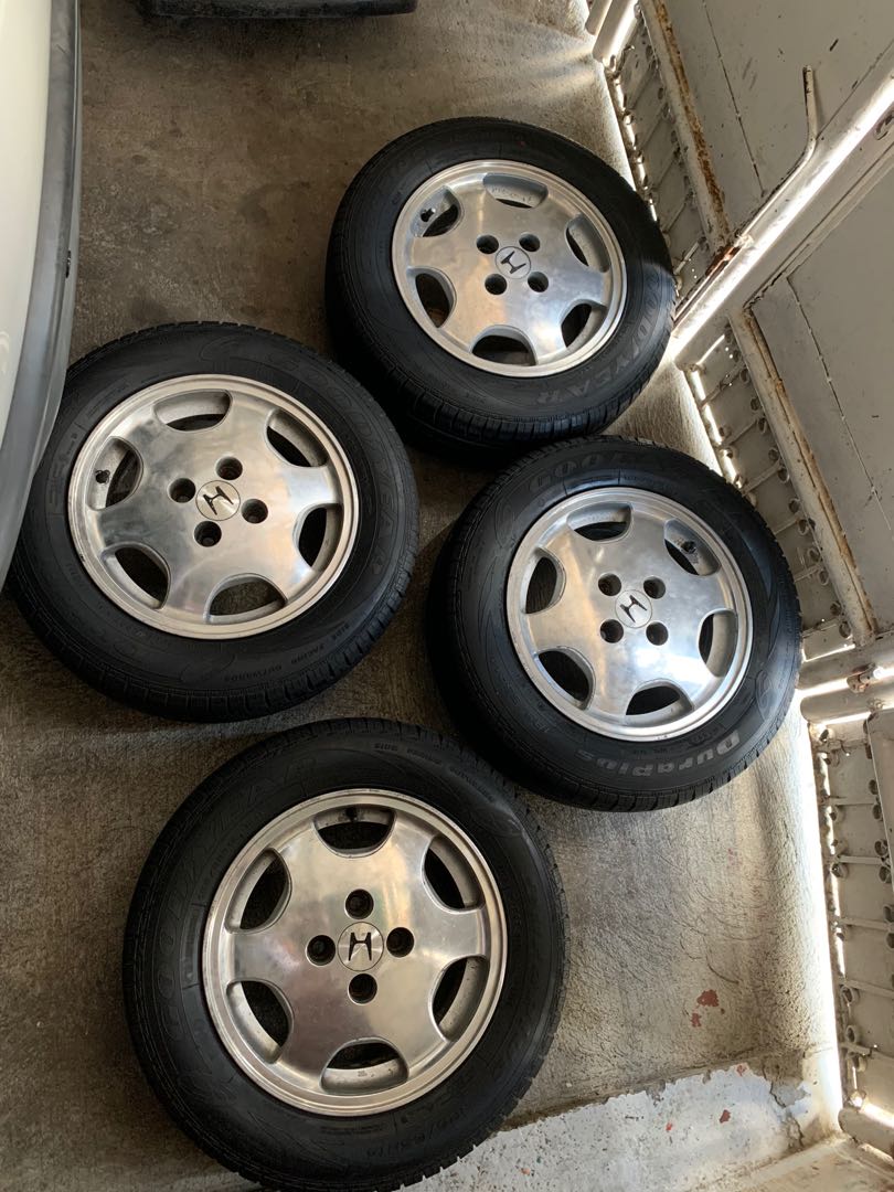 Stock Honda Civic 1996 VTI Mags with GoodYear tires, Car Parts