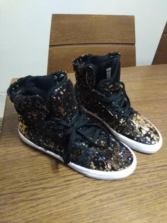 black sequin high tops