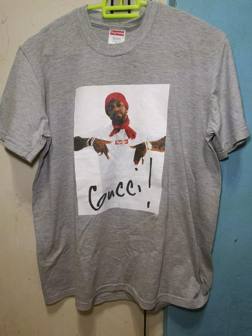 Supreme x gucci x mane t shirt Men s Fashion Tops Sets