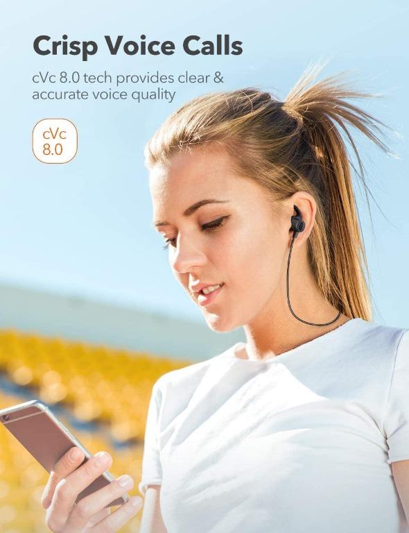 TaoTronics Bluetooth Headphones SoundElite 72 Sports Magnetic Earphones Wireless Earbuds Bluetooth 5.0 aptX HD Audio 3 Eq Setting 14H Playtime CVC 8.0 Noise cancellation Bulit In Mic IPX6 Waterproof A...