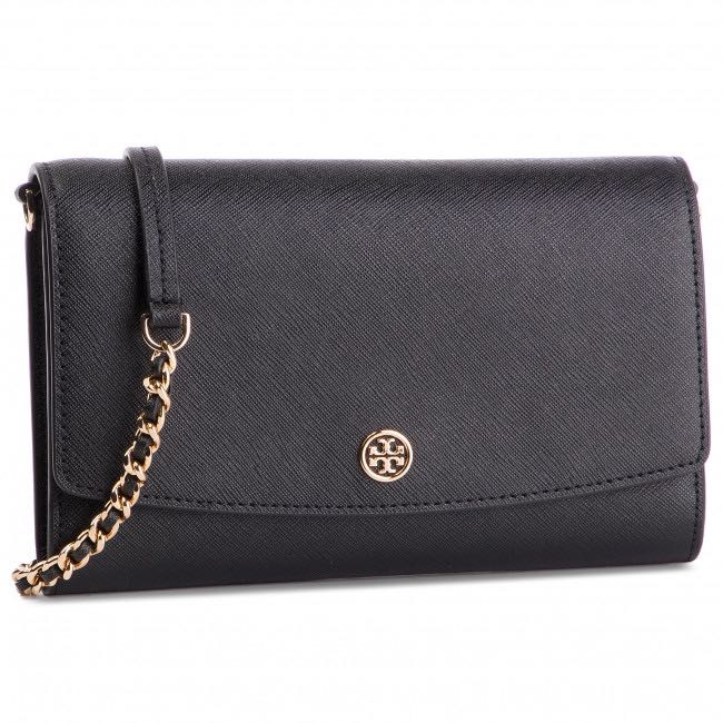 tory burch robinson leather wallet on a chain