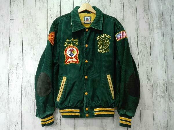 Vintage Corduroy Varsity Jacket with Elbow Patch and Embroidery 