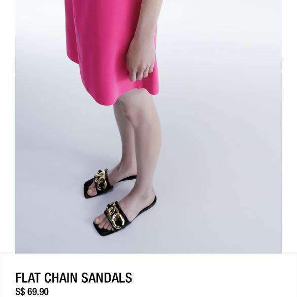 ZARA Flat Chain Sandals