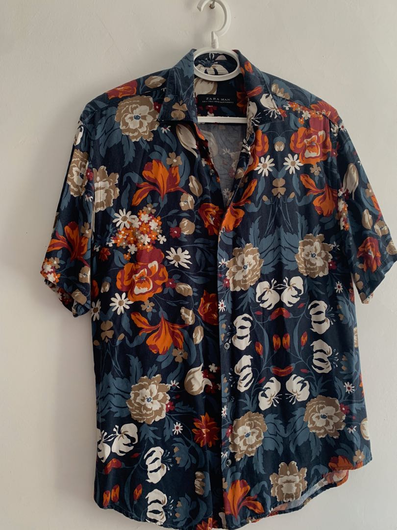 Zara Floral Polo Shirt