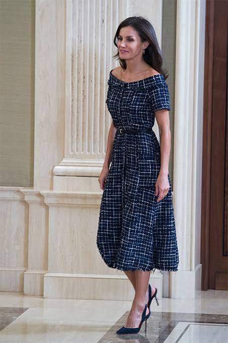 Navy blue tweed dress Clearance