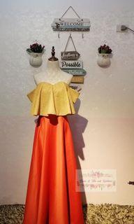 2 piece bridesmaid gown
