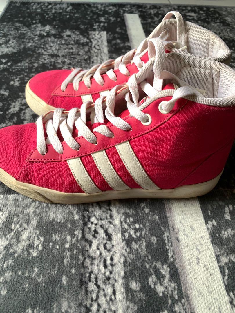 Pink high top adidas hot sale