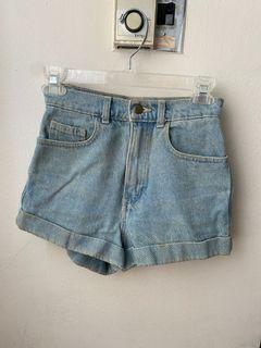 American apparel jean shorts size 24