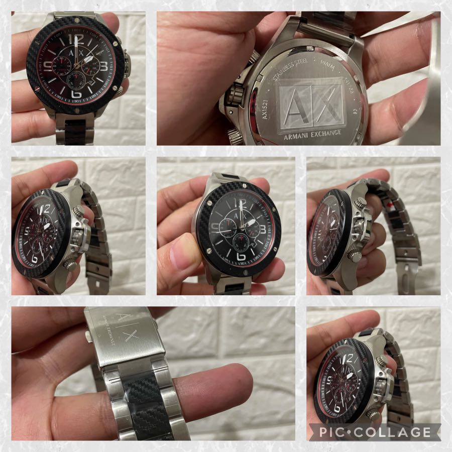 Armani Exchange AX1521 Silver Carbon Large Men s Fashion Watches Accessories Watches on Carousell