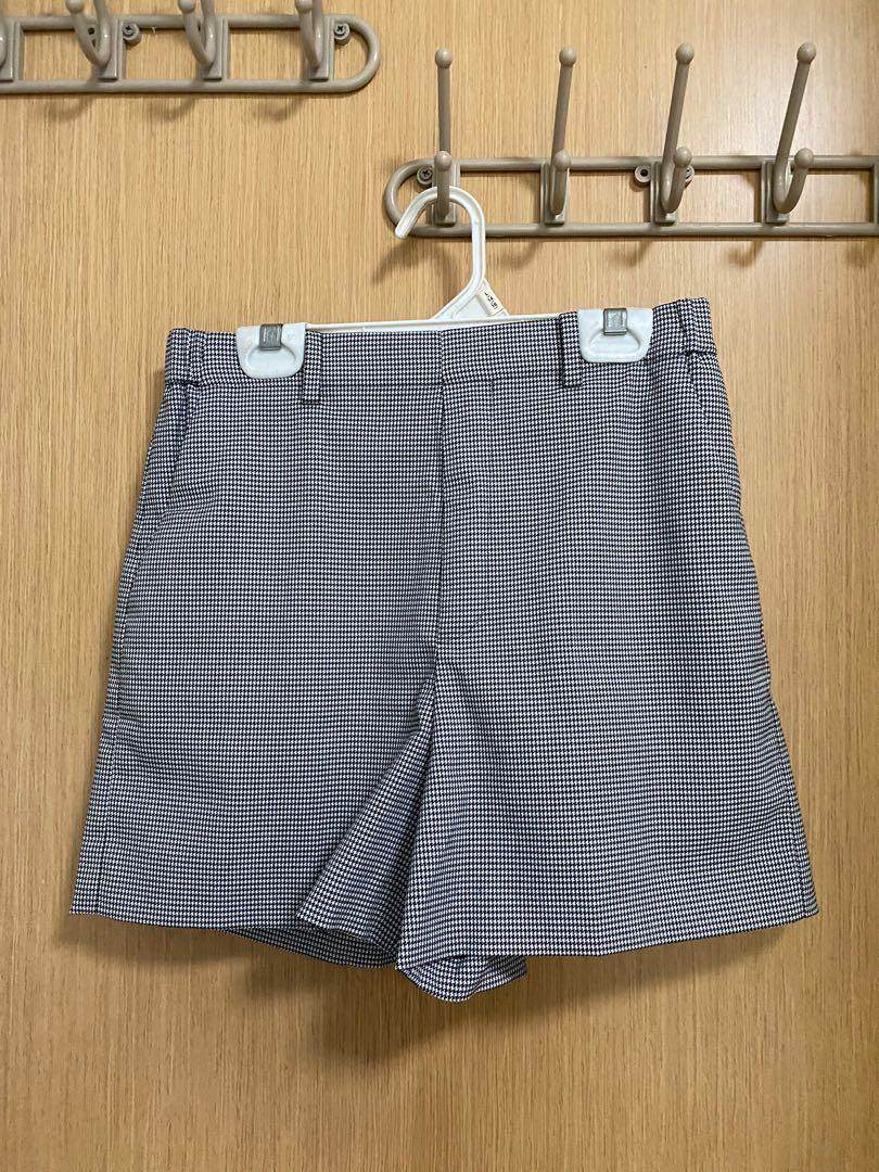 Black and white checkered shorts womens