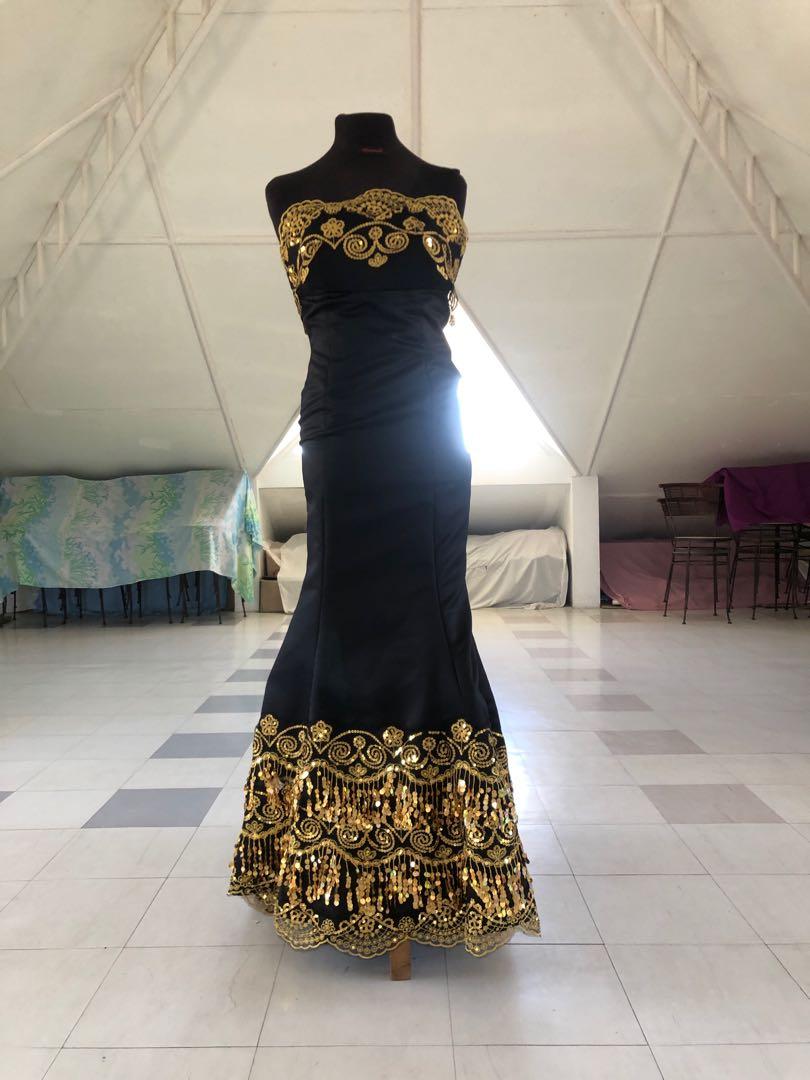 black pageant gown
