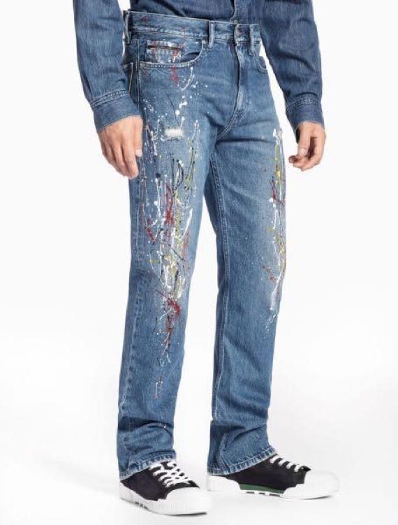 Calvin Klein - Raf Simons - Jeans - S/S 18 - Paint Splatter High-Rise  Straight Fit Jeans, Men's Fashion, Bottoms, Jeans on Carousell