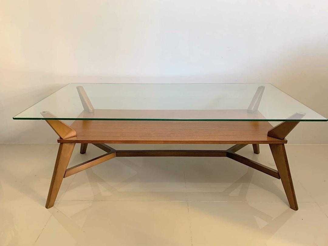 center table glass and wood furniture home living furniture tables sets on carousell
