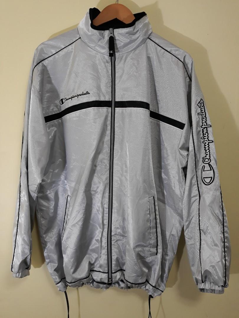 Champion windbreaker mens silver top